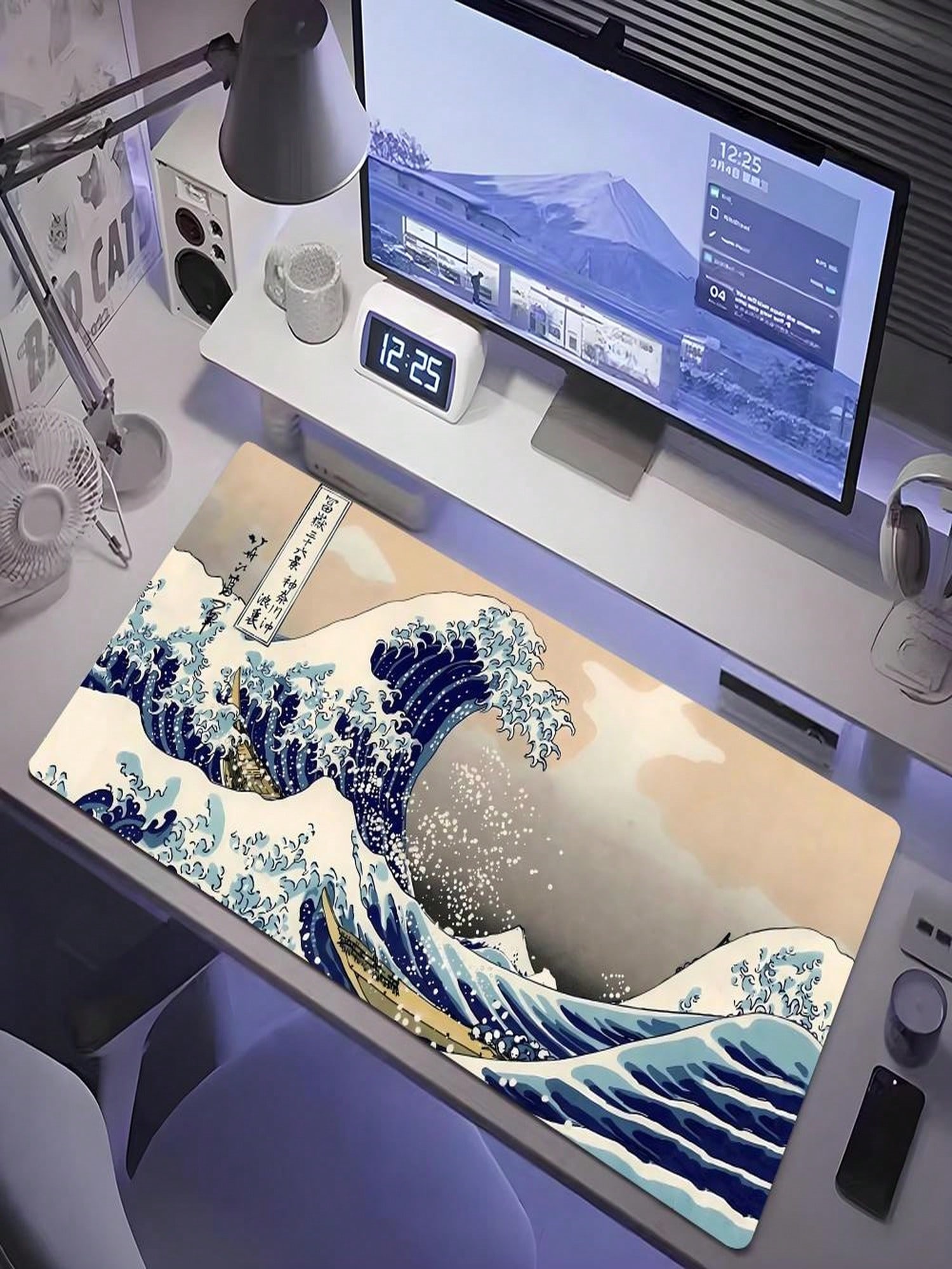 Desk Setup For Office - Style Wave Surfing Mouse Pad -