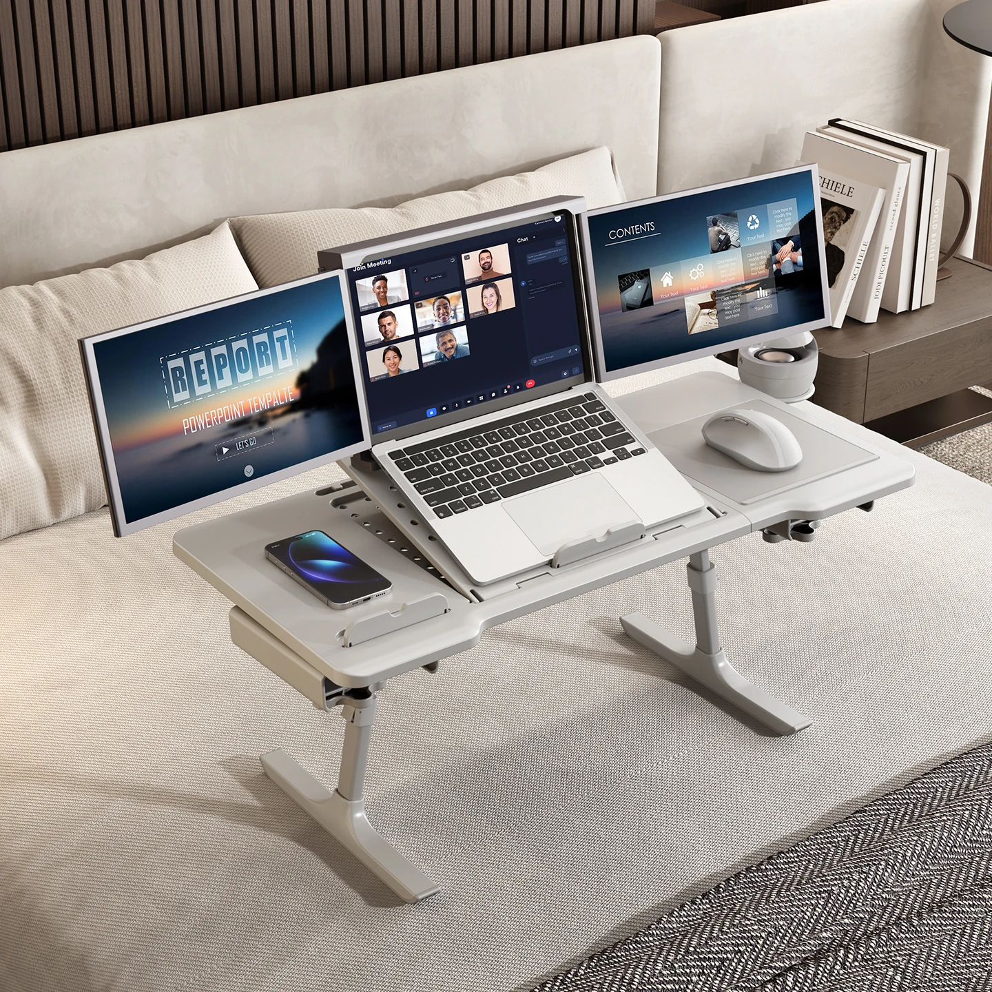 Desk Setup Office - Ergonomic Chair Armrest Desk Attachment Foldable