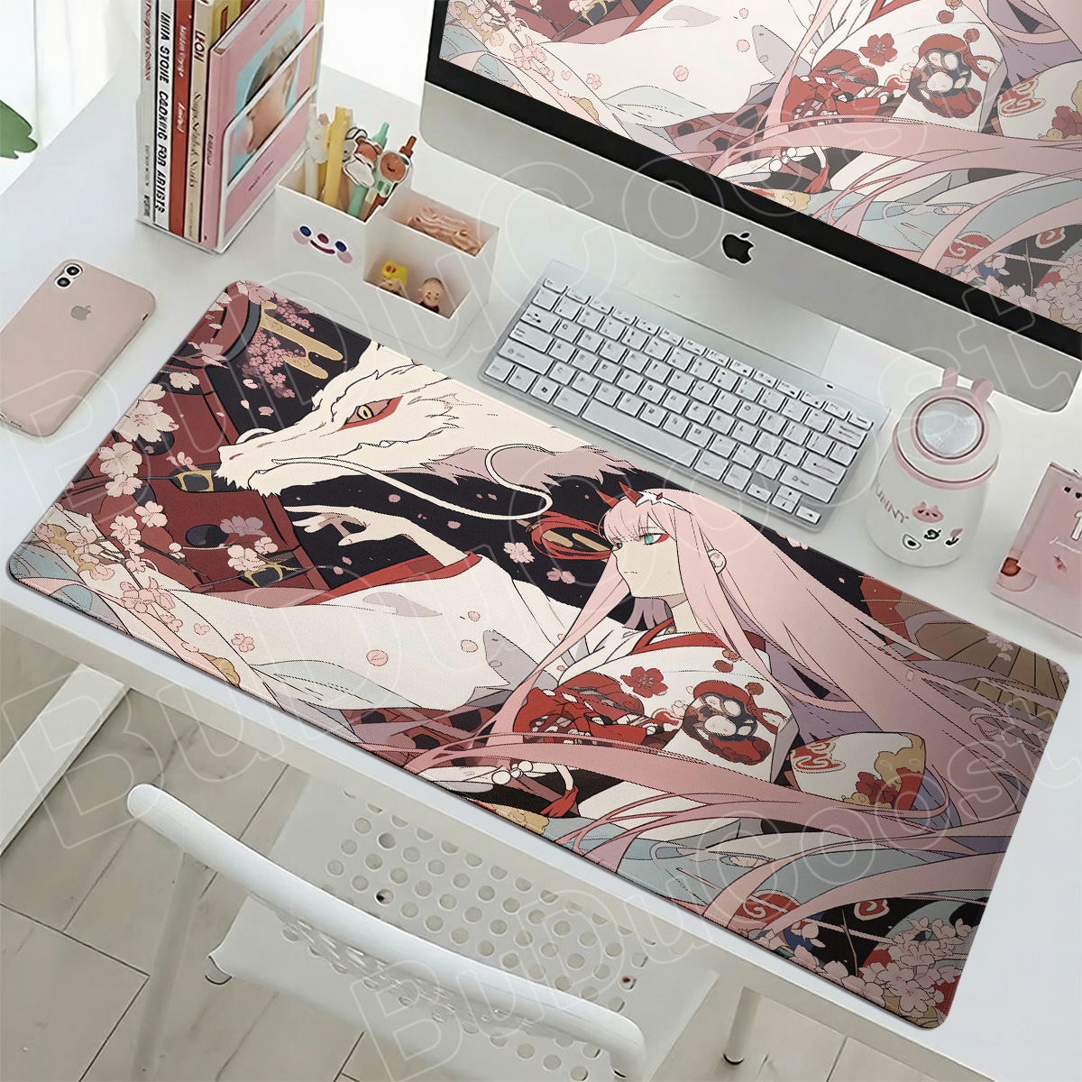 Kawaii Zero Two Pc Gamer Mouse - Desk Setup Two Laptops recension och pris