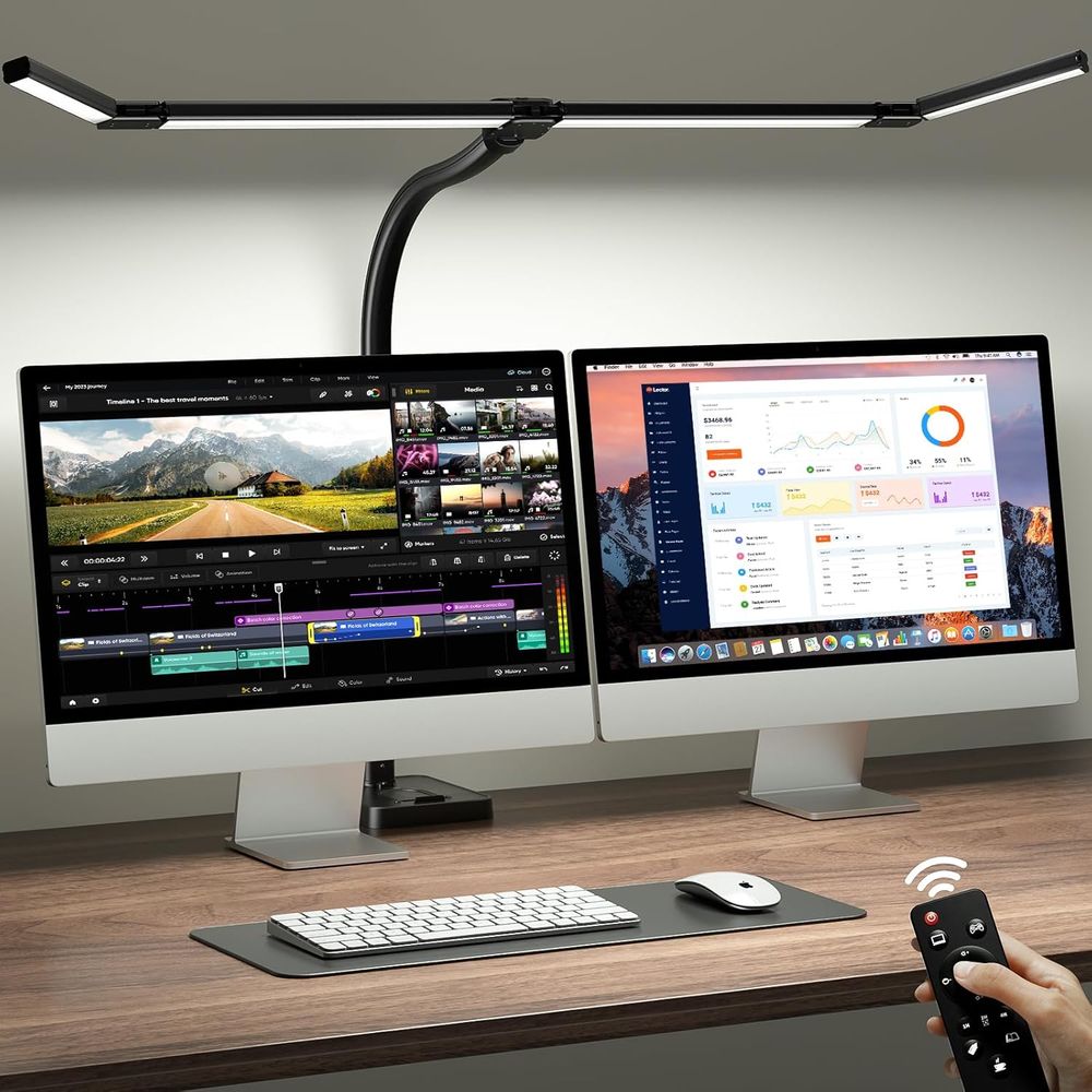 42-inch LED Desk Lamp with Adj - Desk Setup Dual Monitor recension och pris