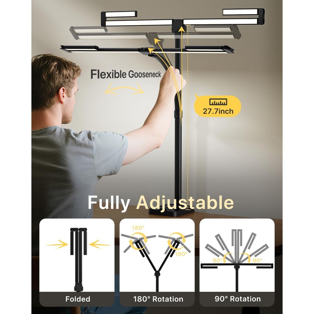 42-inch LED Desk Lamp with Adj - Desk Setup Dual Monitor recension och pris