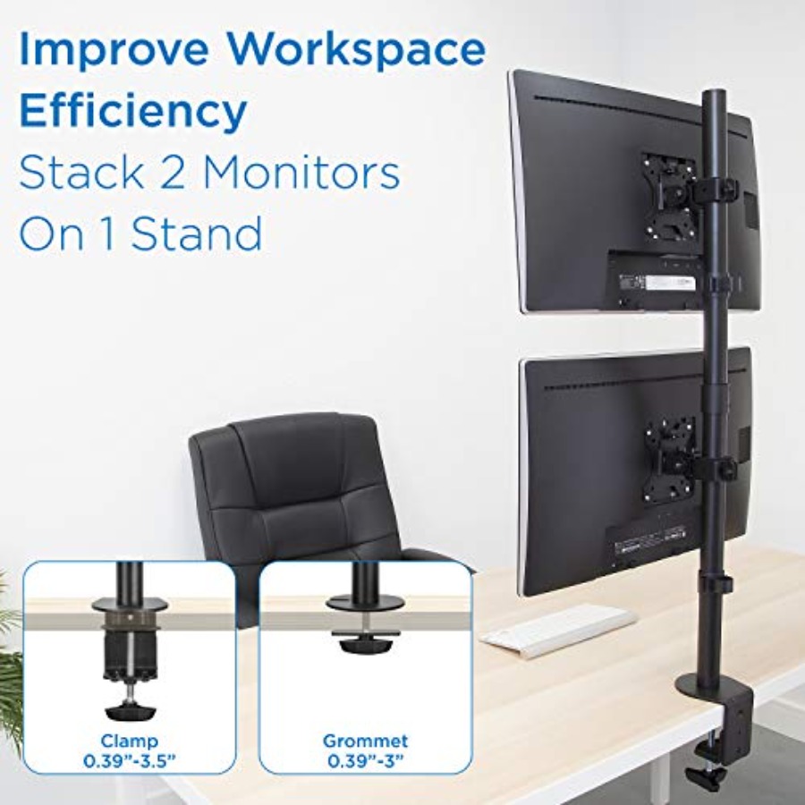 Vertical Dual Monitor Mount fo - Desk Setup Dual Monitor recension och pris