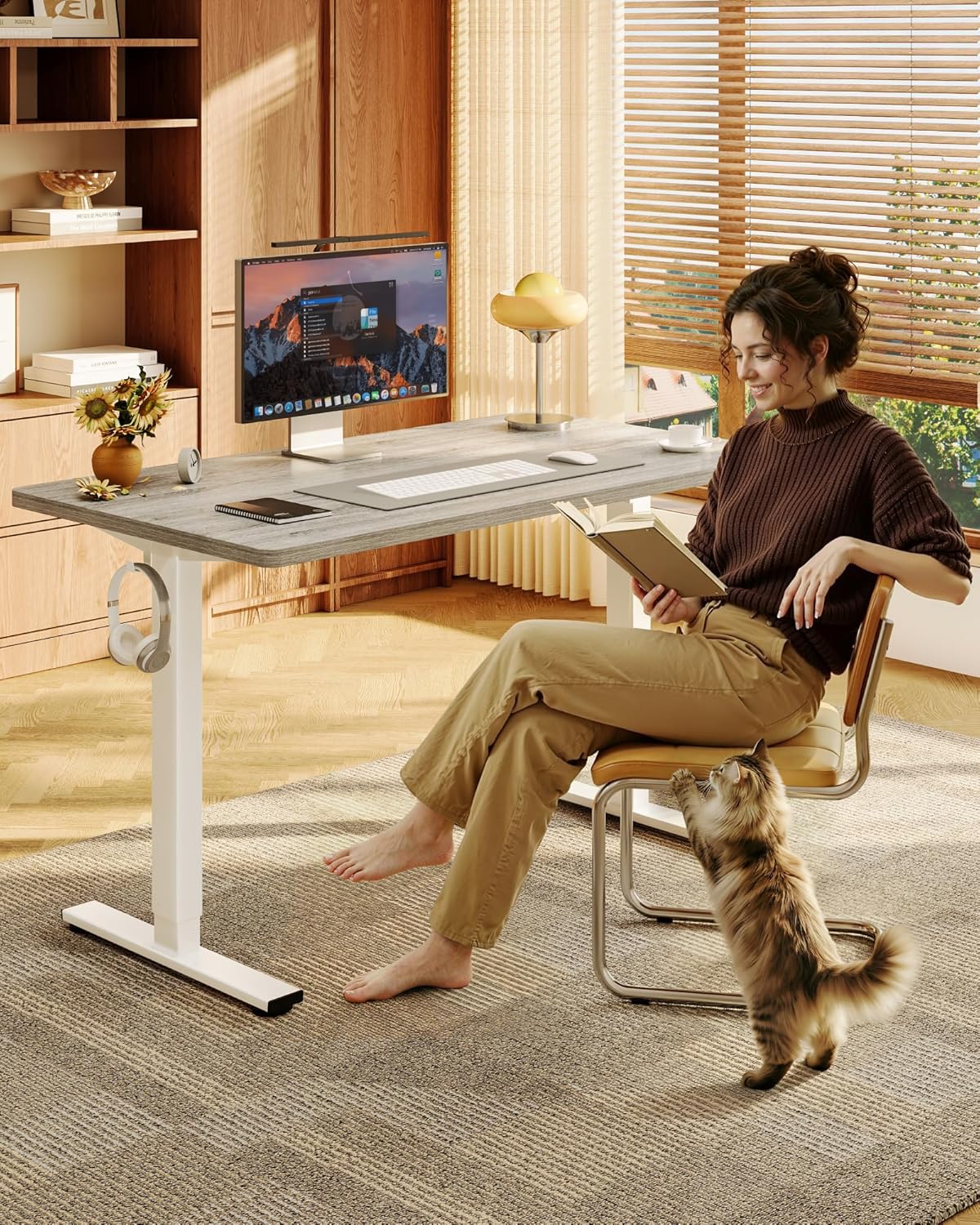 One-Piece Electric Height Adju - Desk Setup Office recension och pris