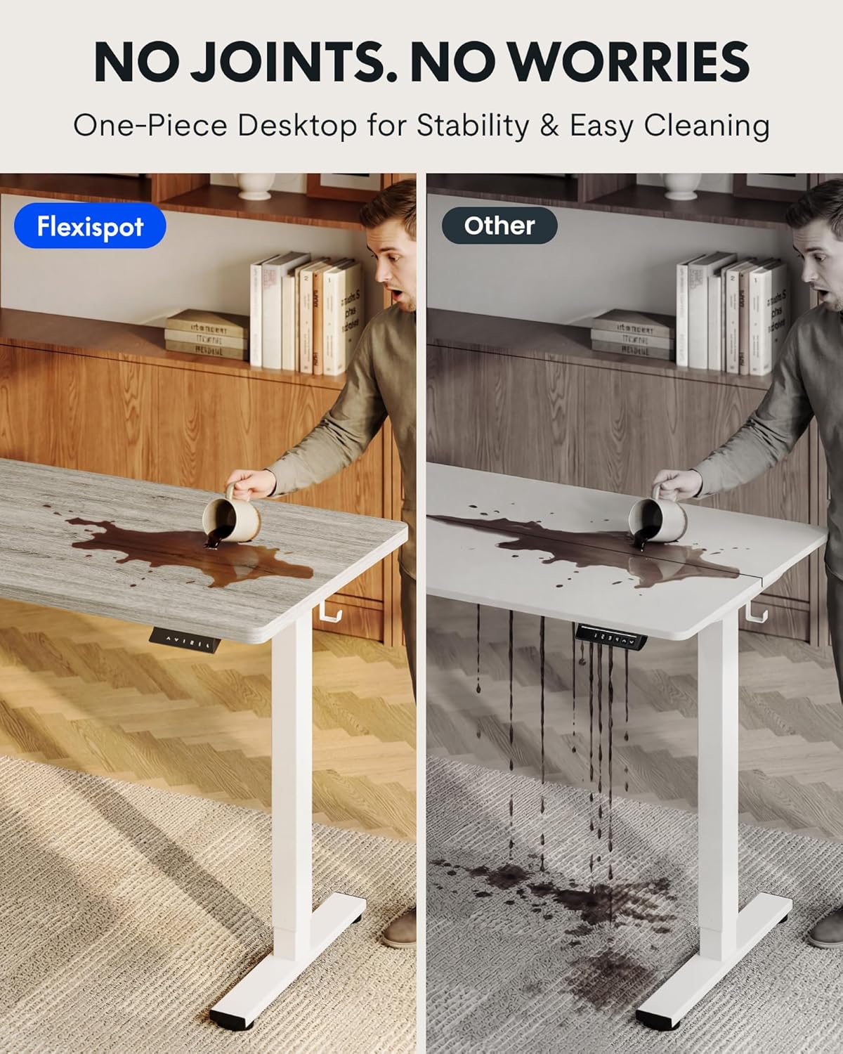 One-Piece Electric Height Adju - Desk Setup Office recension och pris