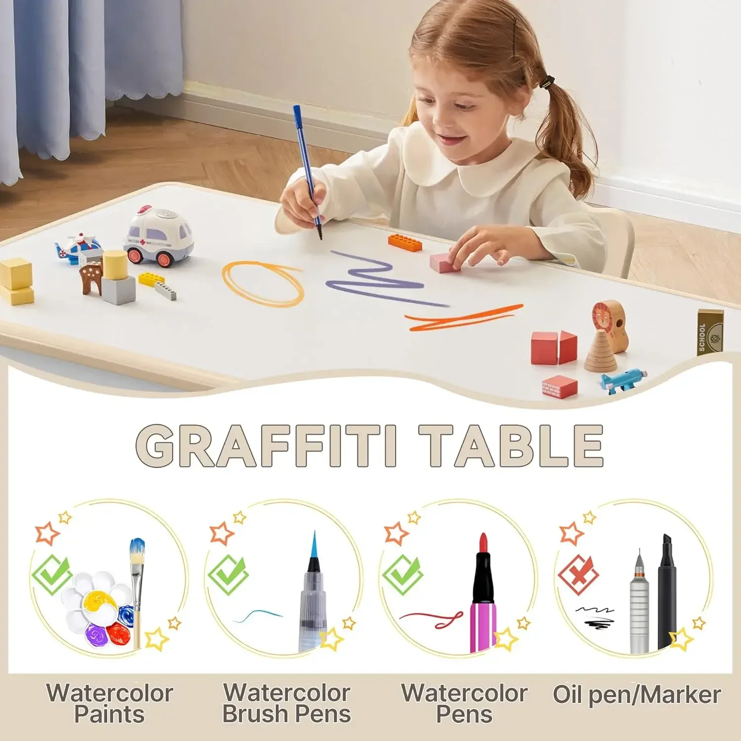 Kids Study Table and Chairs Se - Desk Setup Study recension och pris