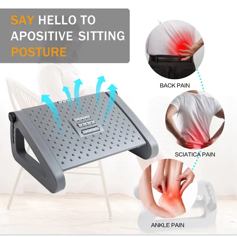 Adjustable Under Desk Foot Res - Desk Setup Office recension och pris