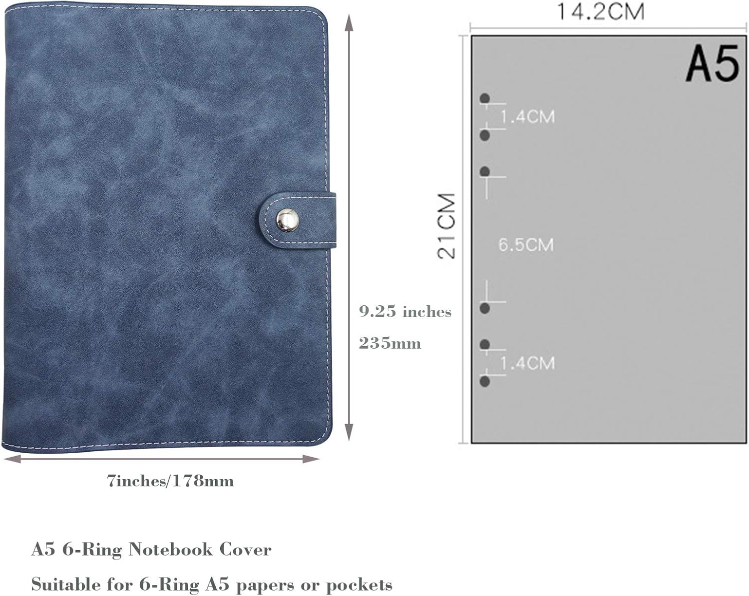A5 Soft PU Leather Notebook Bi - Ring Binder Box recension och pris
