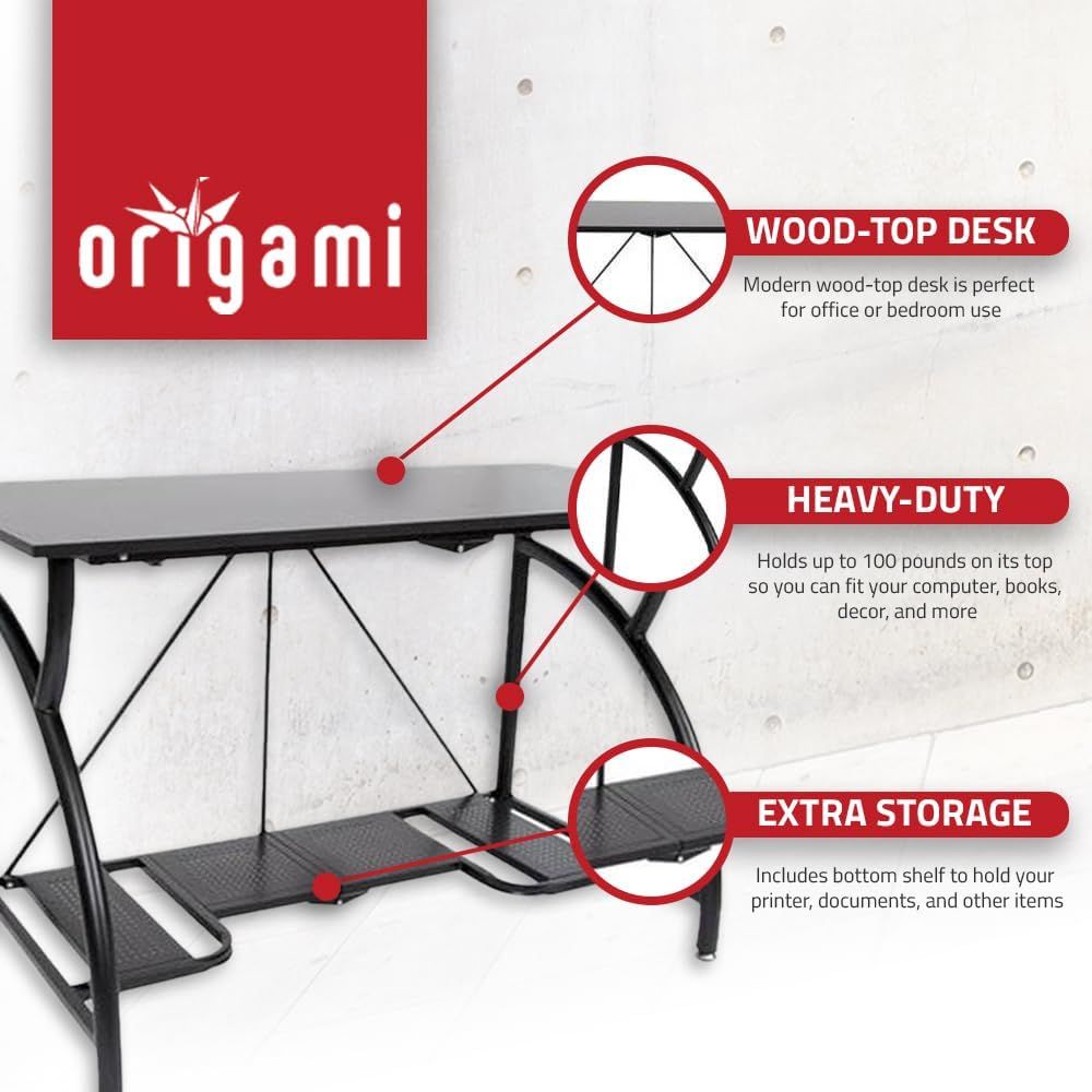 Space-Saving Collapsible Compu - Desk Setup With Laptop And Monitor recension och pris