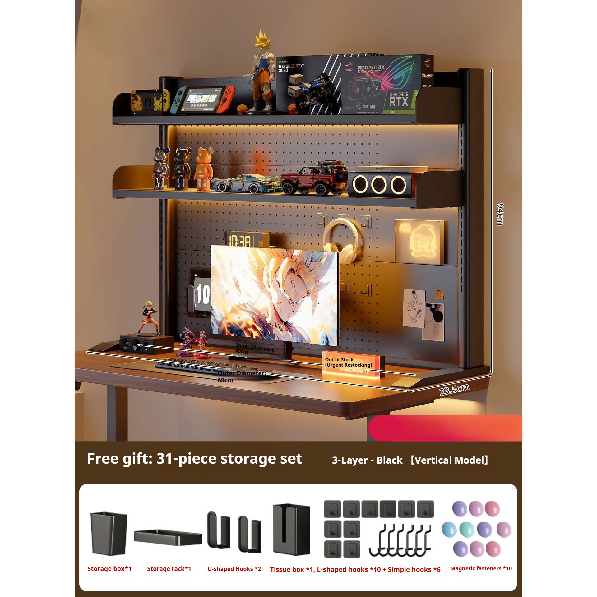 Clamp on Desk Shelf with Pegbo - Desk Setup Study recension och pris