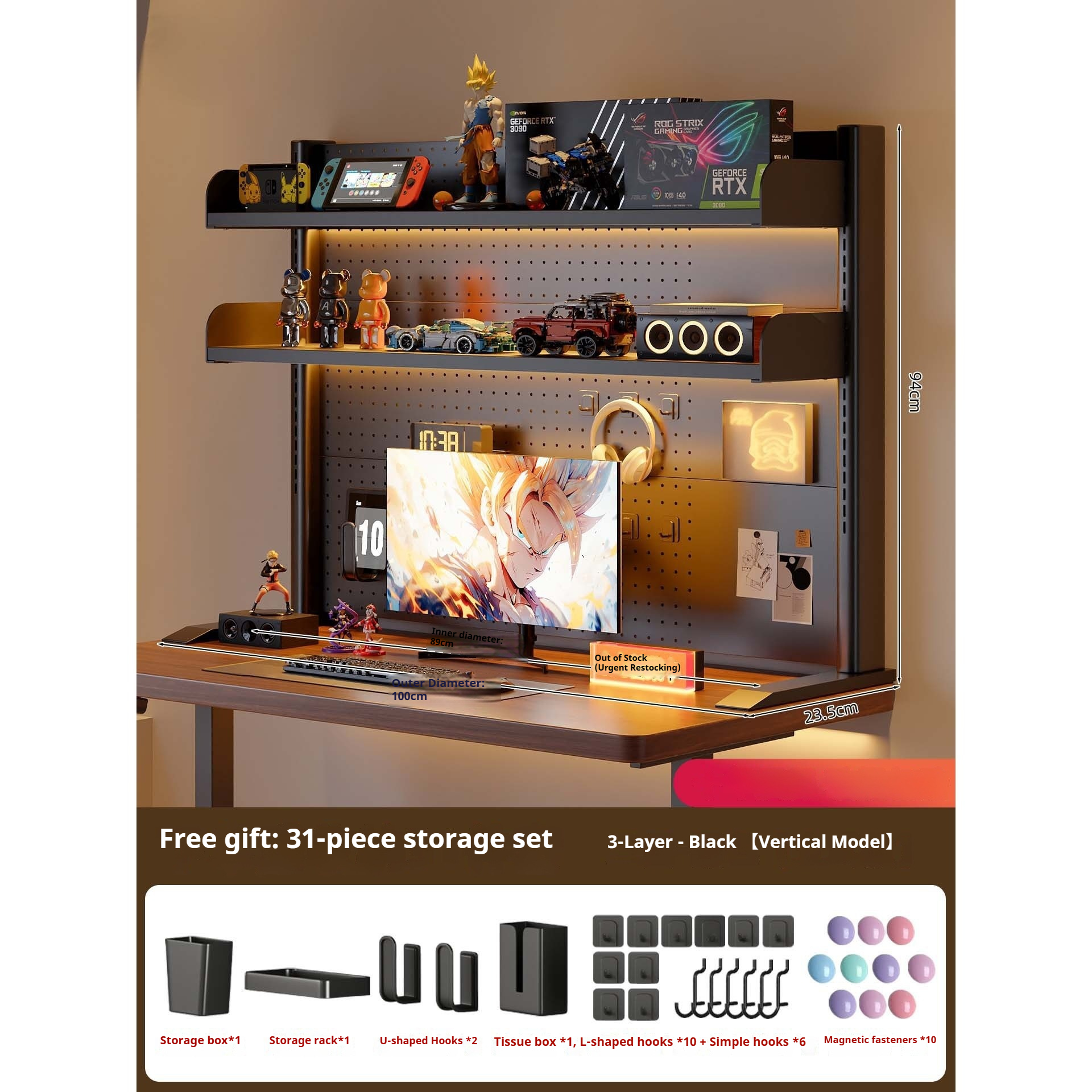 Clamp on Desk Shelf with Pegbo - Desk Setup Study recension och pris
