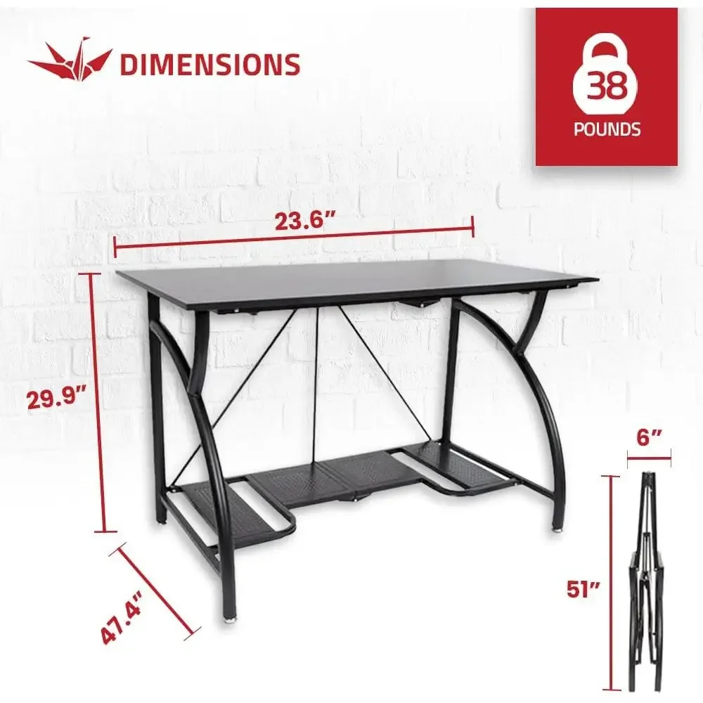 Space-Saving Foldable Desk for - Desk Setup With Laptop And Monitor recension och pris