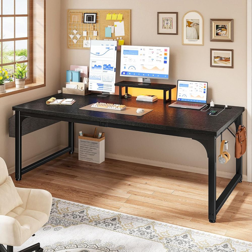 55 Inch LED Gaming Desk with P - Desk Setup Dual Monitor recension och pris