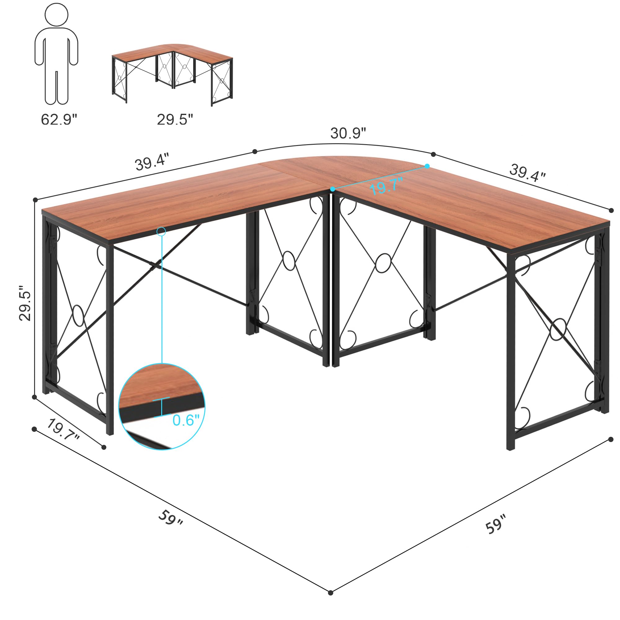 L-Shaped Computer Desk With Me - Desk Setup Dual Monitor recension och pris