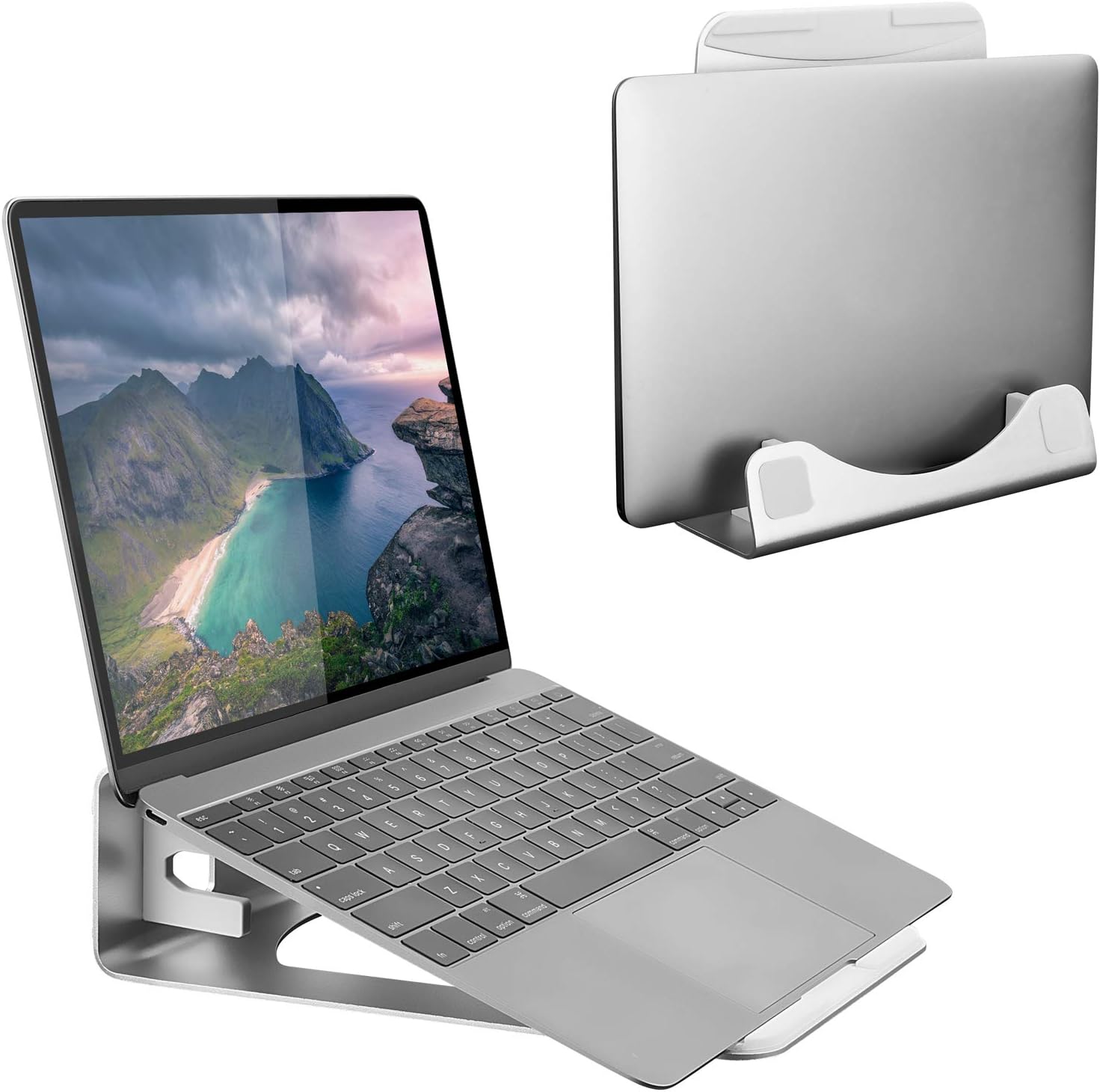 Vertical Laptop Stand for Desk - Desk Setup With Laptop And Monitor recension och pris