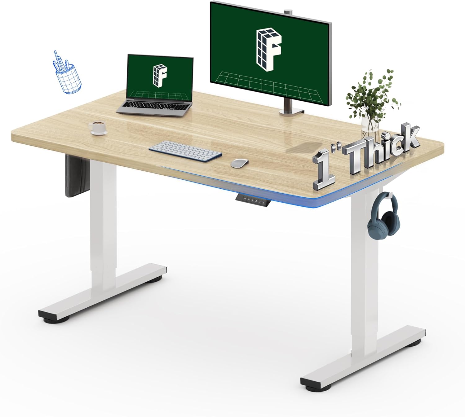 Electric Standing Desk 48x30 I - Desk Setup Study recension och pris