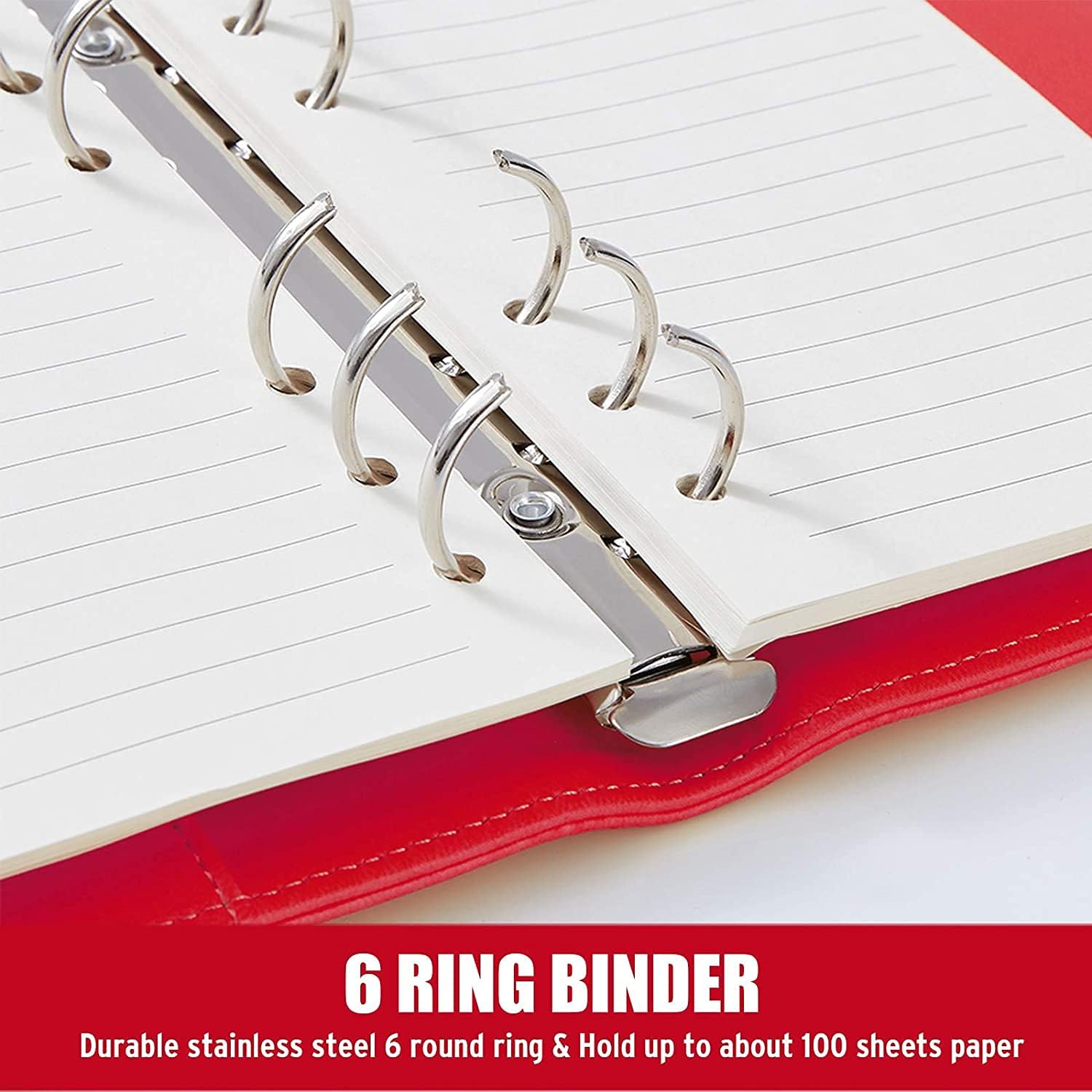 A6 PU Leather 6 Ring Refillabl - Ring Binder Box recension och pris