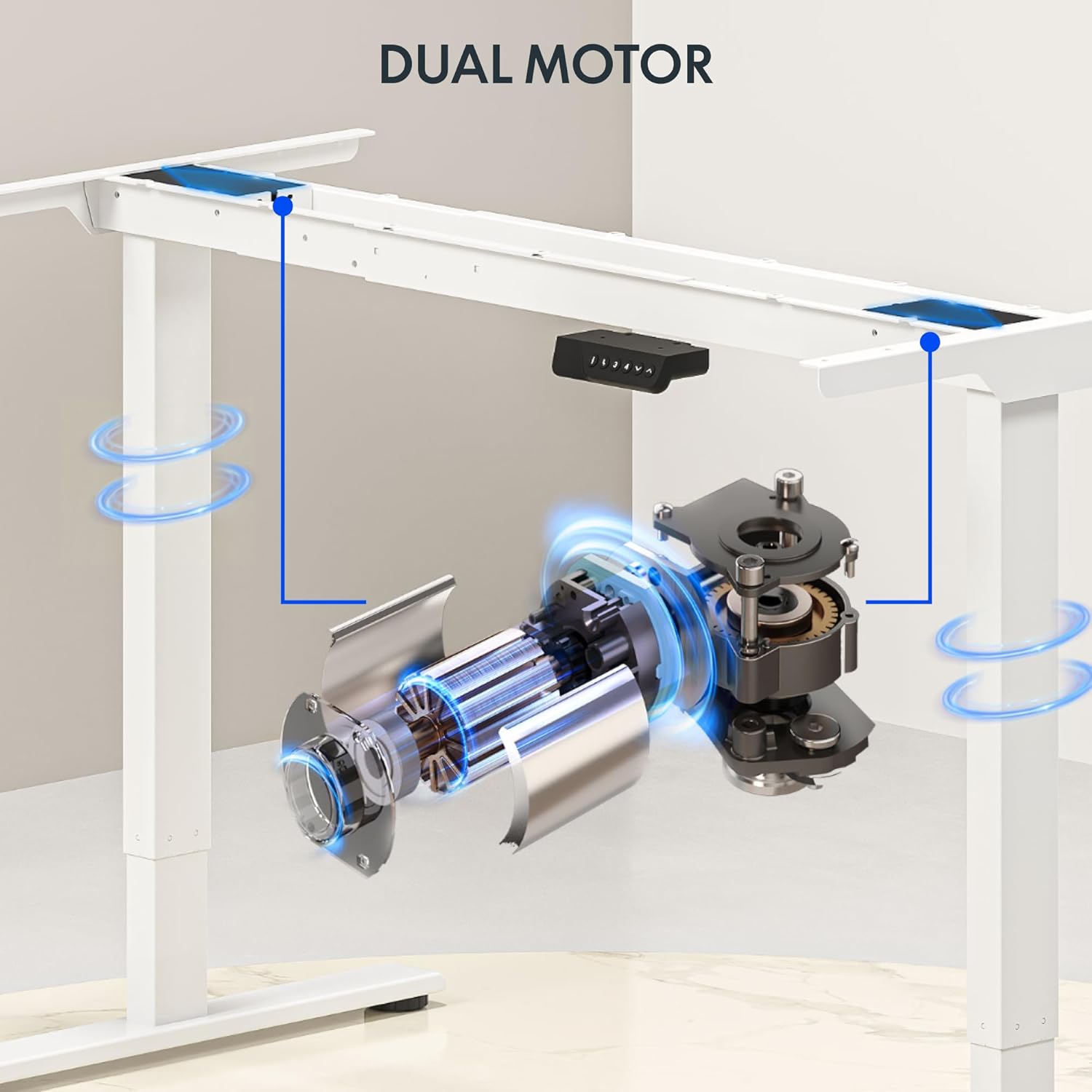 Large Electric Standing Desk w - Desk Setup Dual Monitor recension och pris