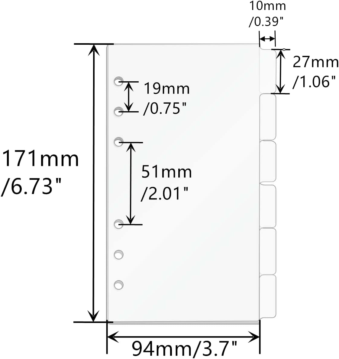 A5/A6/A7 Binder Dividers Plann - Ring Binder Box recension och pris