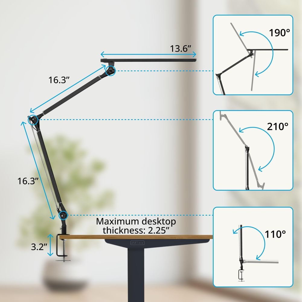 Adjustable 3-Color LED Desk La - Desk Setup Office recension och pris