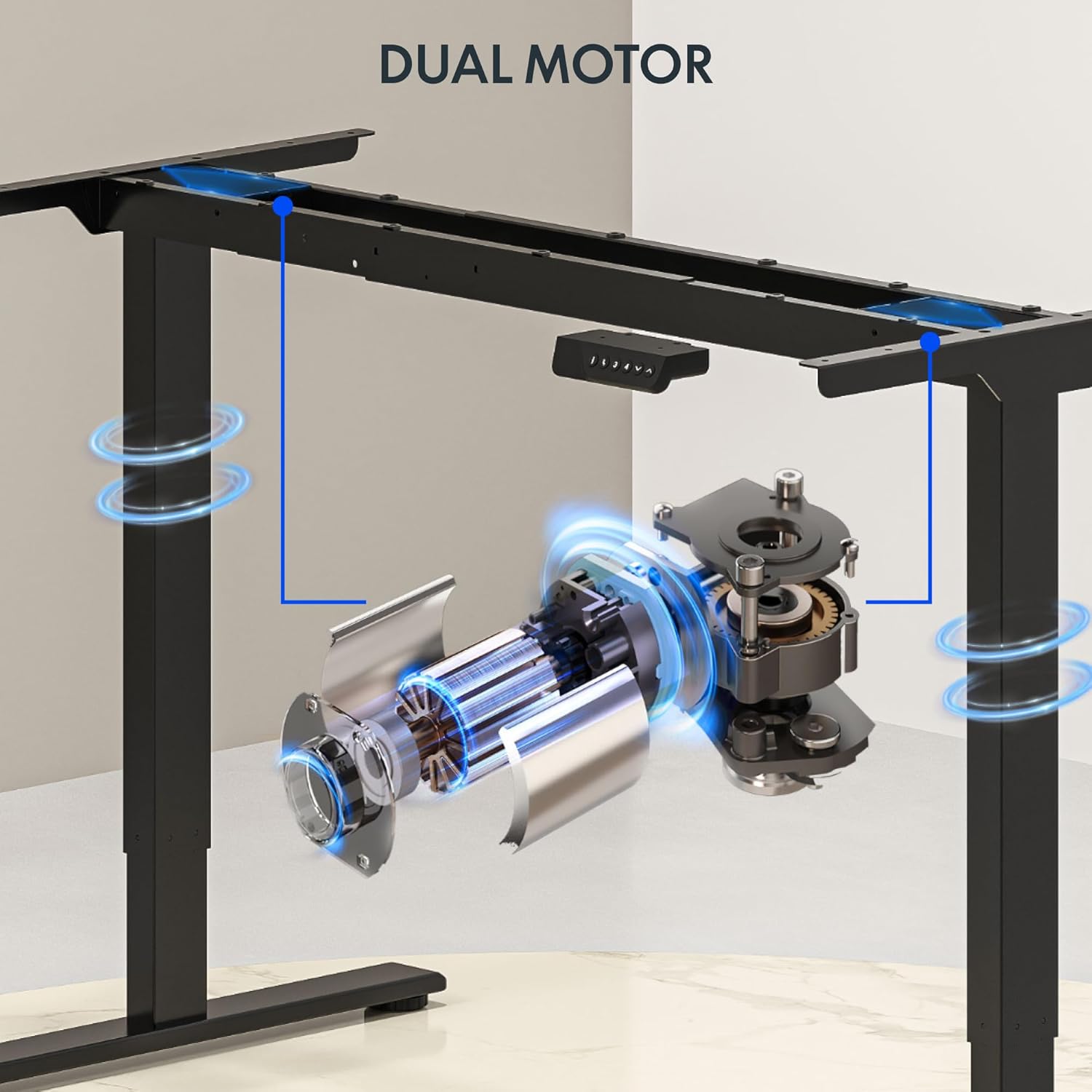 Electric Standing Desk with Du - Desk Setup Dual Monitor recension och pris