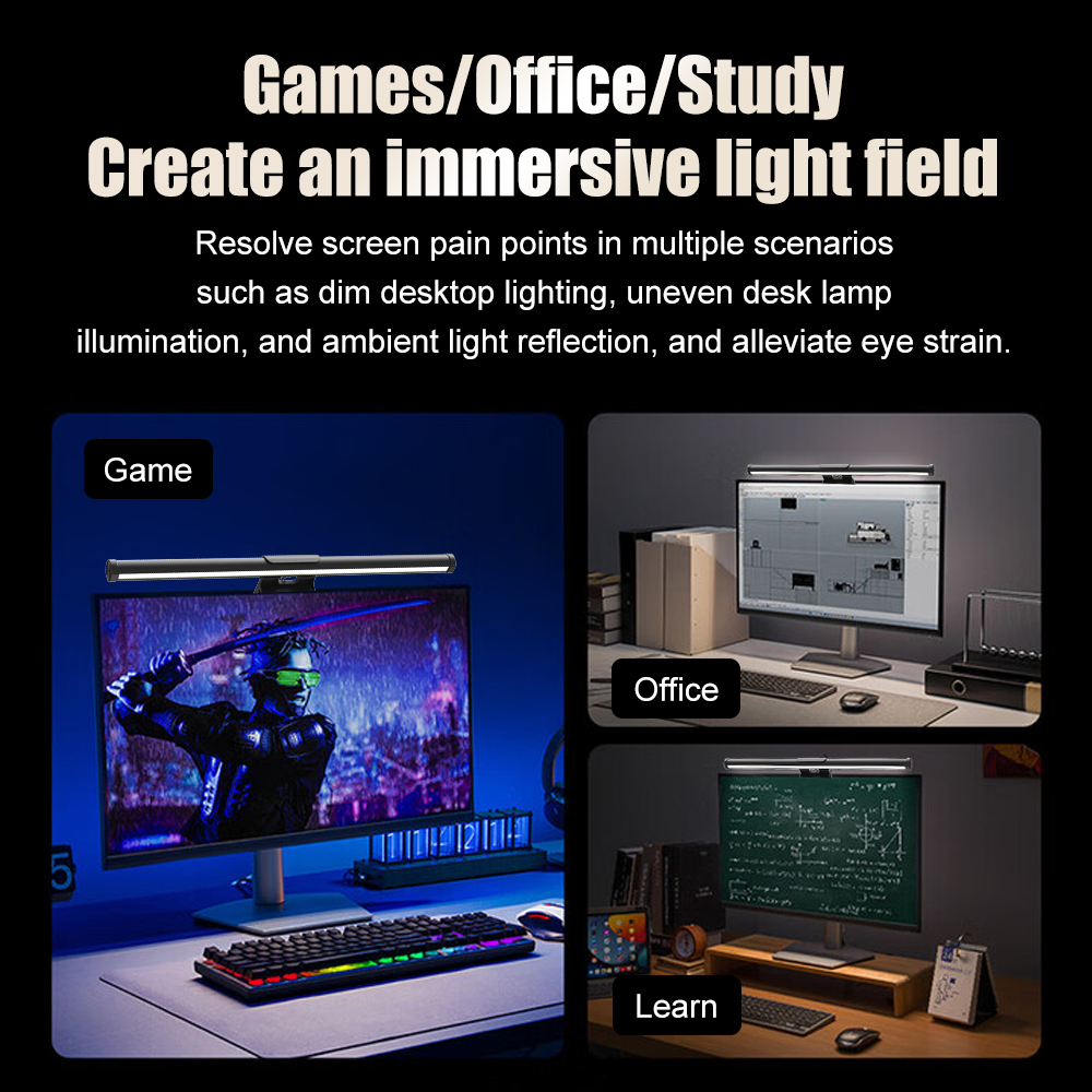RGB Lightbar Monitor Light Bar - Desk Setup Study recension och pris