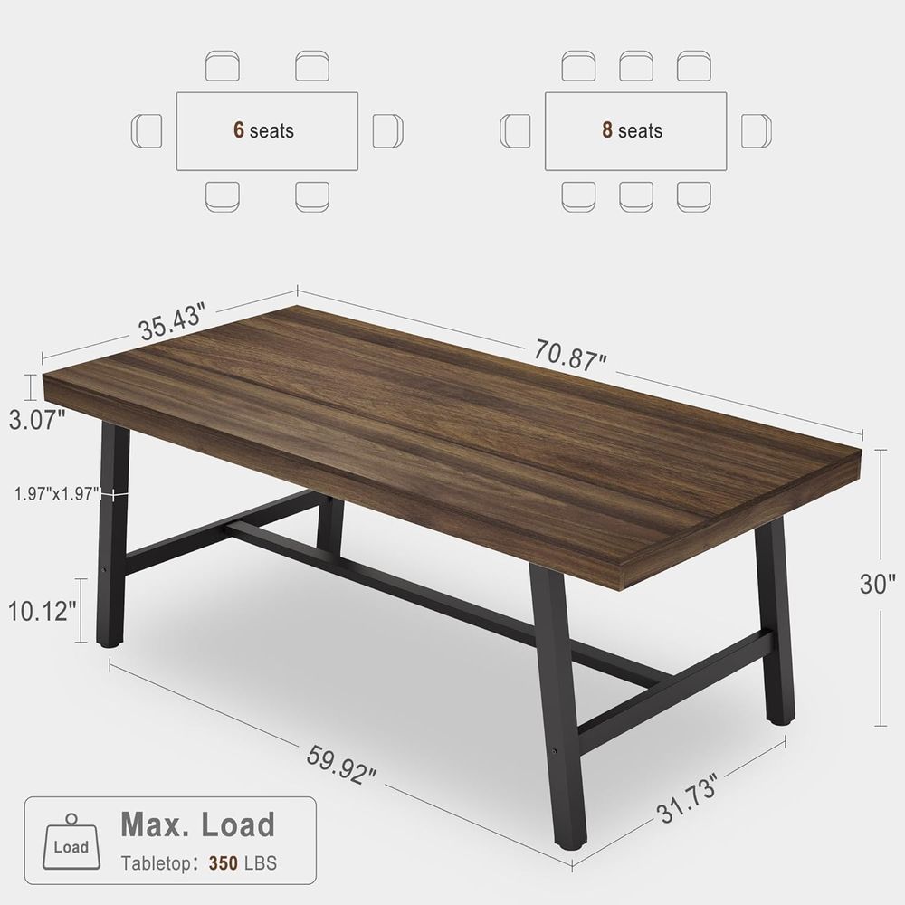 Extra Long Industrial-Style Ru - Desk Setup Dual Monitor recension och pris