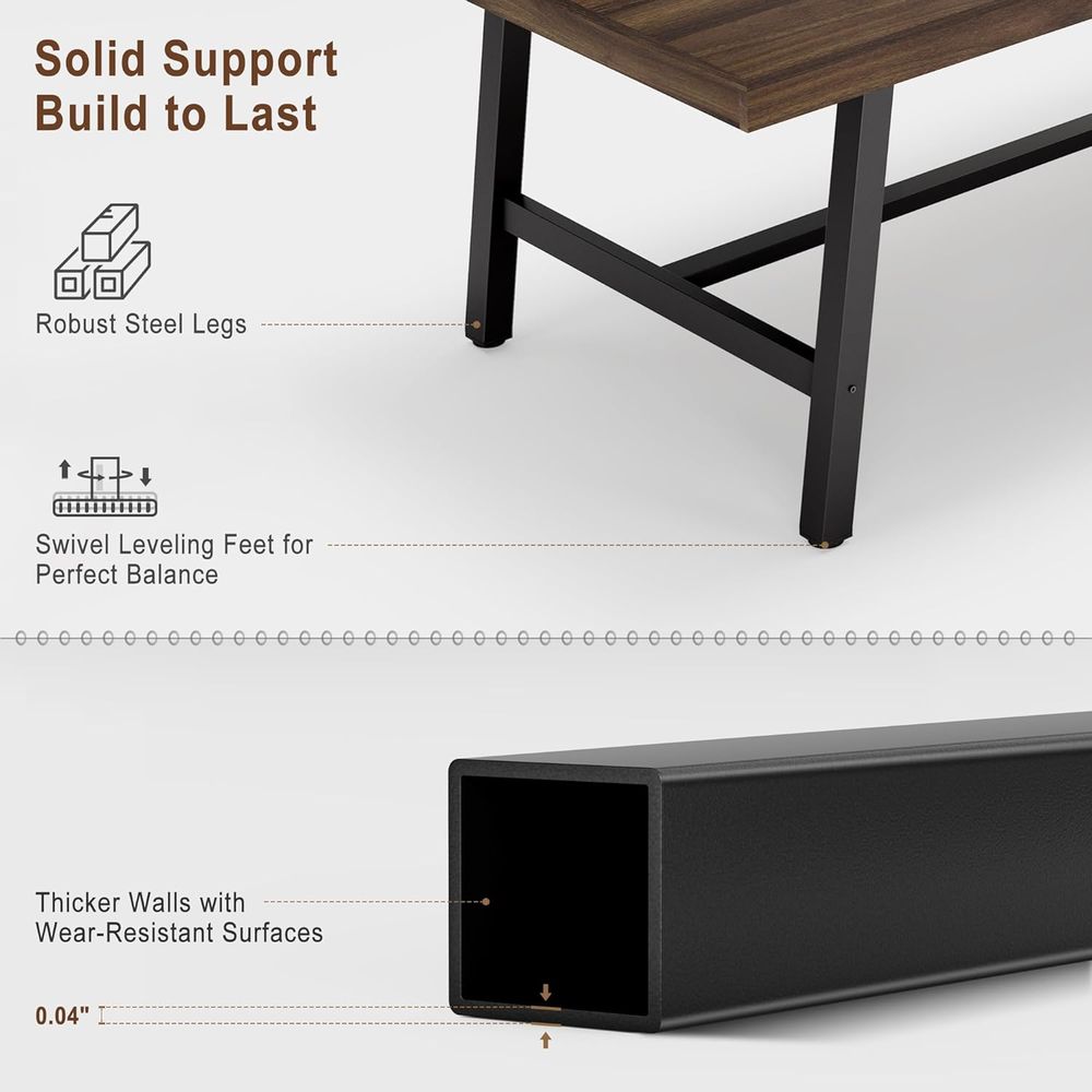 Extra Long Industrial-Style Ru - Desk Setup Dual Monitor recension och pris