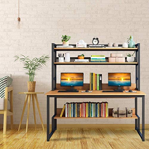 55-Inch Wide Computer Desk Wit - Desk Setup Dual Monitor recension och pris